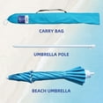 thumbnail image 6 of AMMSUN 6.5ft Beach Umbrella for Sand with Tilt & UPF50+ Sun Protection & Carry Bag,Sky Blue, 6 of 9
