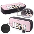 thumbnail image 4 of Vsdgher Cute Cats Print Pen Case Leather Pencil Pouch Markers Holder Big Capacity Bag with Zippered Pocket for Stationery Tool, 4 of 6