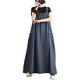 thumbnail image 5 of ZenCart Women's Denim Overall Dress Loose Sleeveless Boho Jean Jumper Dress with Pockets Wide Hem Pinafore Dress with Adjustable Strap, 5 of 8