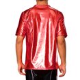 thumbnail image 3 of INSPIRE CHIC Holographic T-Shirts for Men's Crew Neck Short Sleeved Party Disco Shiny t Shirt M Red, 3 of 5