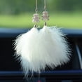 thumbnail image 1 of Accesorios para espejos retrovisores, accesorios colgantes para espejos retrovisores de autos brillantes, dijes de plumas blancas con corazón de amor de diamantes Sincero  Hogar, 1 of 6