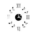 thumbnail image 1 of Etiqueta engomada del espejo de la nota de la música reloj DIY calcomanías con espejo de acrílico reloj de pared decoración de la habitación del hogar papel tapiz Advancent JJ11072-02, 1 of 4