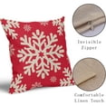 thumbnail image 4 of Light Red Christmas Pillow Covers 20x20 Inch Set of 2, Xmas Snowflakes Rustic Winter Themed Decorative Throw Pillow Cases Outdoor Linen Cushion Covers Seasonal Farmhouse Sofa Couch Bed Decor, 4 of 6