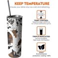 thumbnail image 2 of Cow Print Skinny Tumbler With Lid and Straw - 20 oz Insulated Stainless Steel Travel - Cup Cow Stuff Accessories Decor - Double Wall Coffee Mug - Birthday Gifts for Mom, Sister, Friends, Women, 2 of 6