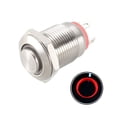 thumbnail image 1 of Interruptor de botón metálico momentáneo Uxcell cabeza alta 12mm diámetro de montaje 1NO luz LED roja 3-6V, 1 of 5