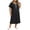 02# Black, variant on Ihhxva Nightgown for Women Tie Neck Polka Dot Plus Size Sleep Dress Soft Casual Nightwear Relaxing at Home L-4XL