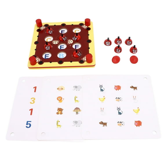 Yazoeia Kids Wooden Puzzle Toy Cartoon Bear Memory Training Chess Board Game Early Educational Toys MY320-35059