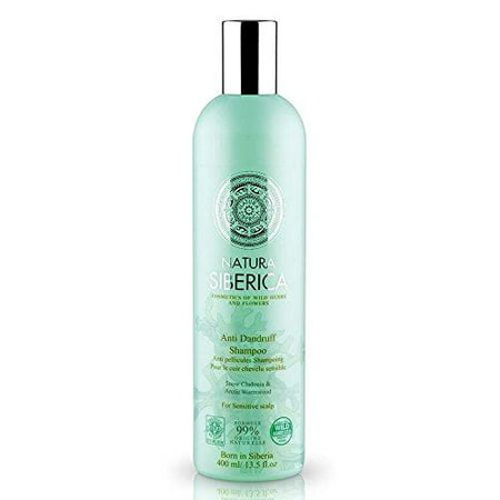 natural & organic hair shampoo dandruff for sensitive scalp with oak moss, arctic wormwood, organic herb extracts 400 ml (natura