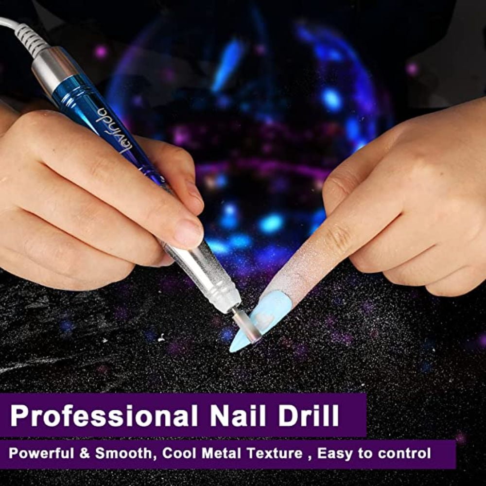 Lavinda Portable Professional Nail Drill Machine, Cordless 35,000RPM with Protective Case