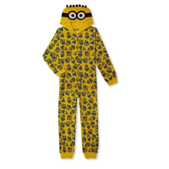 Warm Minions Sleeper Pajamas for Boys & Girls - Despicable Me Union Suit, Cozy Flannel Onesie,Romper