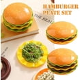 thumbnail image 2 of Ceramic Burger Plates and Bowls Set – Stackable Hamburger Dinnerware with Bowl, Saucer & Lid, Cute Burger-Shaped Dessert Plates & Snack Bowls with Lids, 2 of 8