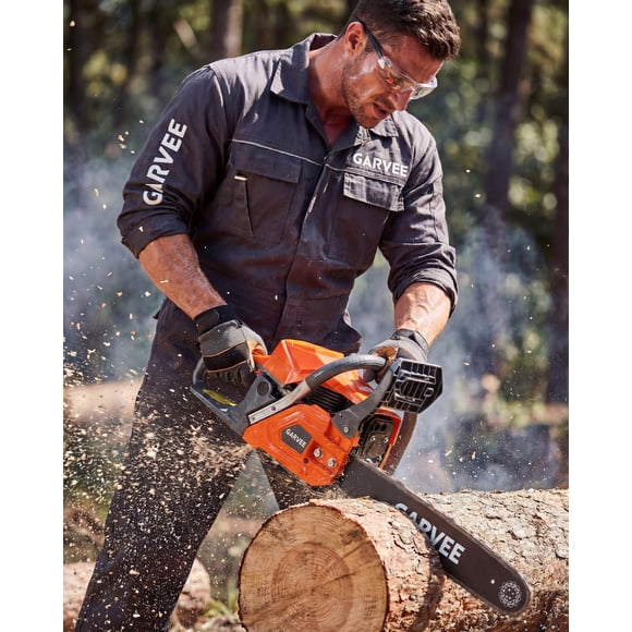 EDTara Tronçonneuse à Essence 52cc/58cc avec Barre de 20 Pouces, Moteur 2 Temps, Puissance de 2,2 kW, Démarrage Rapide, Frein à Chaîne et Conception Antivibrations pour la Coupe du Bois et des Arbres