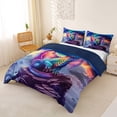 thumbnail image 3 of Metsweet Gradient Dragon Duvet Cover Queen, Abstract Ombre Wildlife Queen Bedding, Teal Purple Blue,Navy Blue Reversible,3-Piece,1 Duvet Cover and 2 Pillowcases, 3 of 6