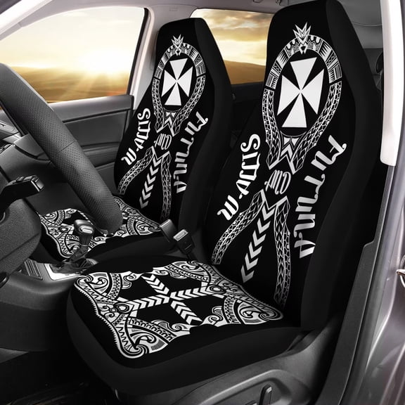 Psesaysky Wallis And Futuna Print Car Front Seat Cover 2 Piece Vehicle Interior Cover Protector Decor Accessory Seat for SUV Truck Van Sedan