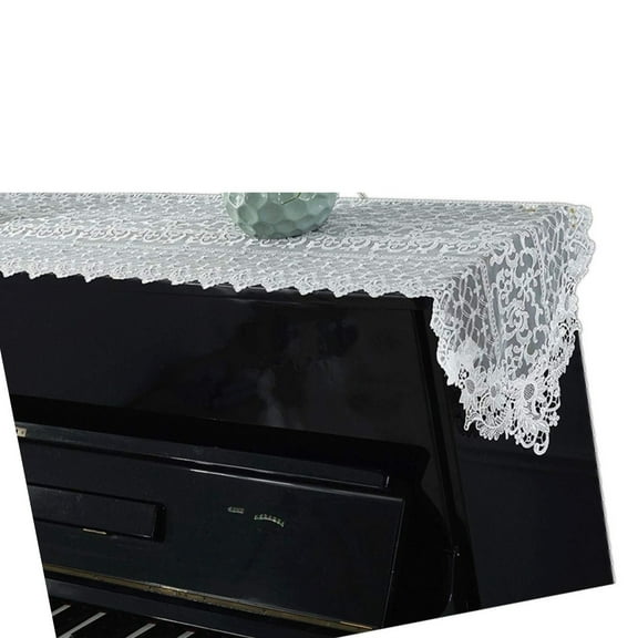 Piano Cover Cloth Lace Fabric Decorative Dust-proof Cloth for Upright Vertical Piano Top Cover