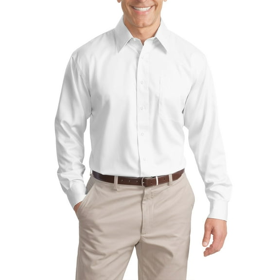 JustBlanks Mens Long Sleeve Non Iron Cotton Twill Shirt with Button Down Collar