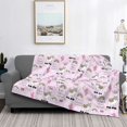 thumbnail image 2 of Honeii No Drama Llama print throw blanket, crafted from cozy cotton flannel, offers versatile home decor as a bedding suitable for all seasons.-60"x50", 2 of 6