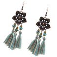 thumbnail image 3 of Mujeres niñas bohemio borla gancho pendientes de oreja flecos flor pendientes colgantes Yinane Pendientes de borla para mujeres., 3 of 8