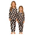 thumbnail image 4 of Wuceii Christmas Pajamas Family Matching Set - 2 piece Cute Black Santa Claus Print Long Sleeve Top & Pants Pajamas, Holiday Movie Night Loungewear Jumpsuit for Christmas Eve for 9 Years Pjs, 4 of 7