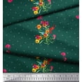thumbnail image 3 of Soimoi Cotton Duck Fabric Dot,Leaves & Periwinkle Floral Printed Fabric 1 Yard 56 Inch Wide, 3 of 3