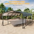 thumbnail image 3 of 12 x 24 FT Metal Carport Carports, Heavy Duty Garage Outdoor Galvanized Car Shelter with Enhanced Base for Car, Boats and Truck, 3 of 9