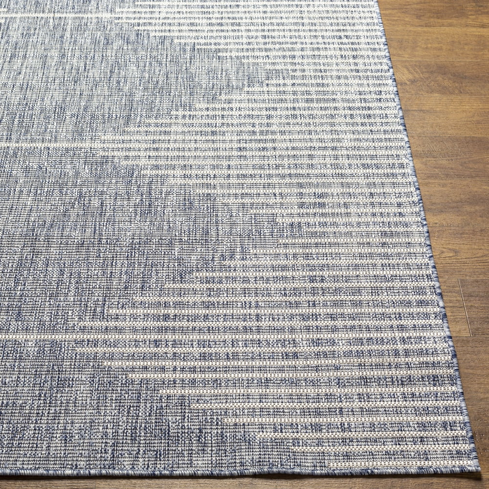 Livabliss Outdoor Rugs, 3x10 Eagean Global Navy Runner Area Rug for Patio, Porch, Deck, Backyard, Waterproof Indoor Outdoor Carpet (2'7" x 10' Runner)