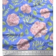 thumbnail image 1 of Soimoi Blue Viscose Chiffon Fabric Leaves & Flower Floral Print Fabric by the Yard 42 Inch Wide, 1 of 3
