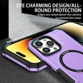 thumbnail image 3 of ELEHOLD Hybrid Rugged Case for iPhone 14 Pro Max Heavy Duty Full Body Protection Compatible with MagSafe Anti-Scratch Shockproof Slim Case for iPhone 14 Pro Max 6.7 inch,Purple, 3 of 10