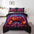 thumbnail image 1 of Erosebridal Neon Red Gamepad Bedding Twin Comforter Set, Geometric Circuit Board Down Comforter, Reversible 2-Piece, 1 of 8