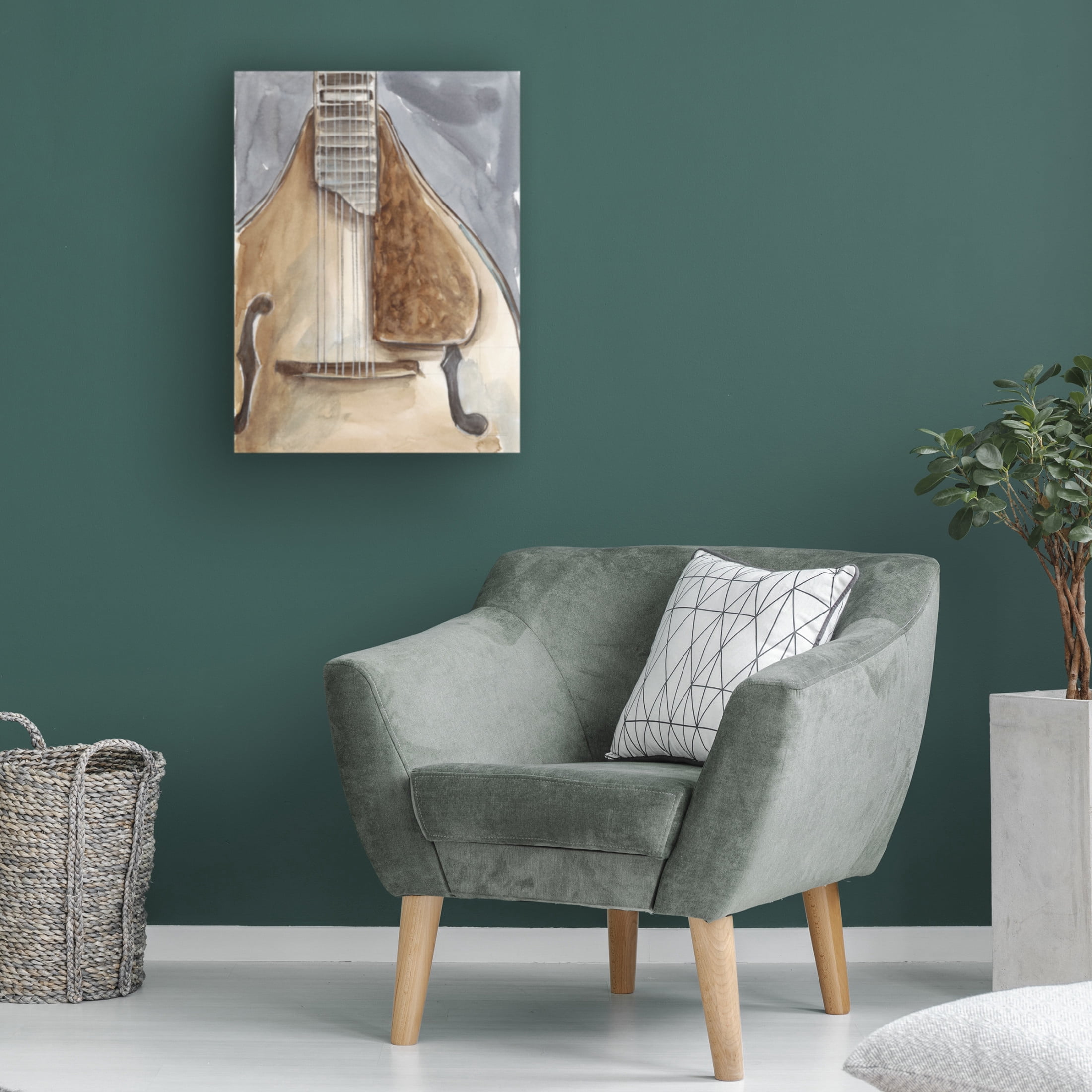 Canvas Wall Art - Ethan Harper 'Watercolor Instrument Study II' Wall Art for Living Room, Bedroom, or Office Décor by Trademark Fine Art - 14 x 19 Inches