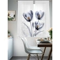 thumbnail image 4 of Light Grey Tulip Sheer Curtains 63 Inch Length 2 Panels Set, Rustic Elegant Floral Botanical Voile Window Treatment Rod Pocket Curtains Sheers Drapes for Bedroom/Living Room/Kitchen 52x"63"x2, 4 of 7