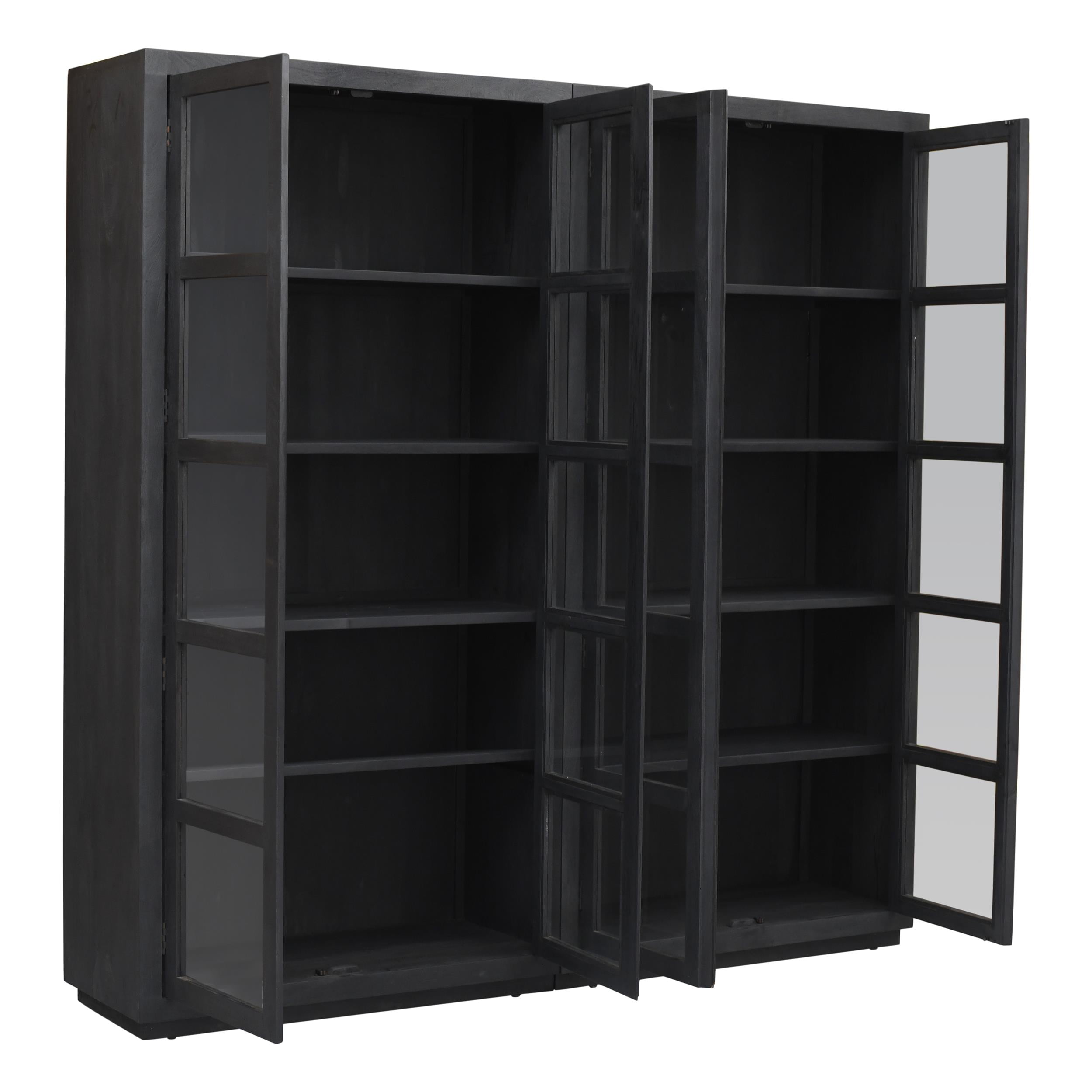 Argyle Bookcase in Modern Graphite Black Finish on Reclaimed Solid Wood