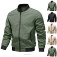 thumbnail image 4 of WREESH Fashion Jacket Men'S Solid Color Pocket Zippered Jacket Black, 4 of 4