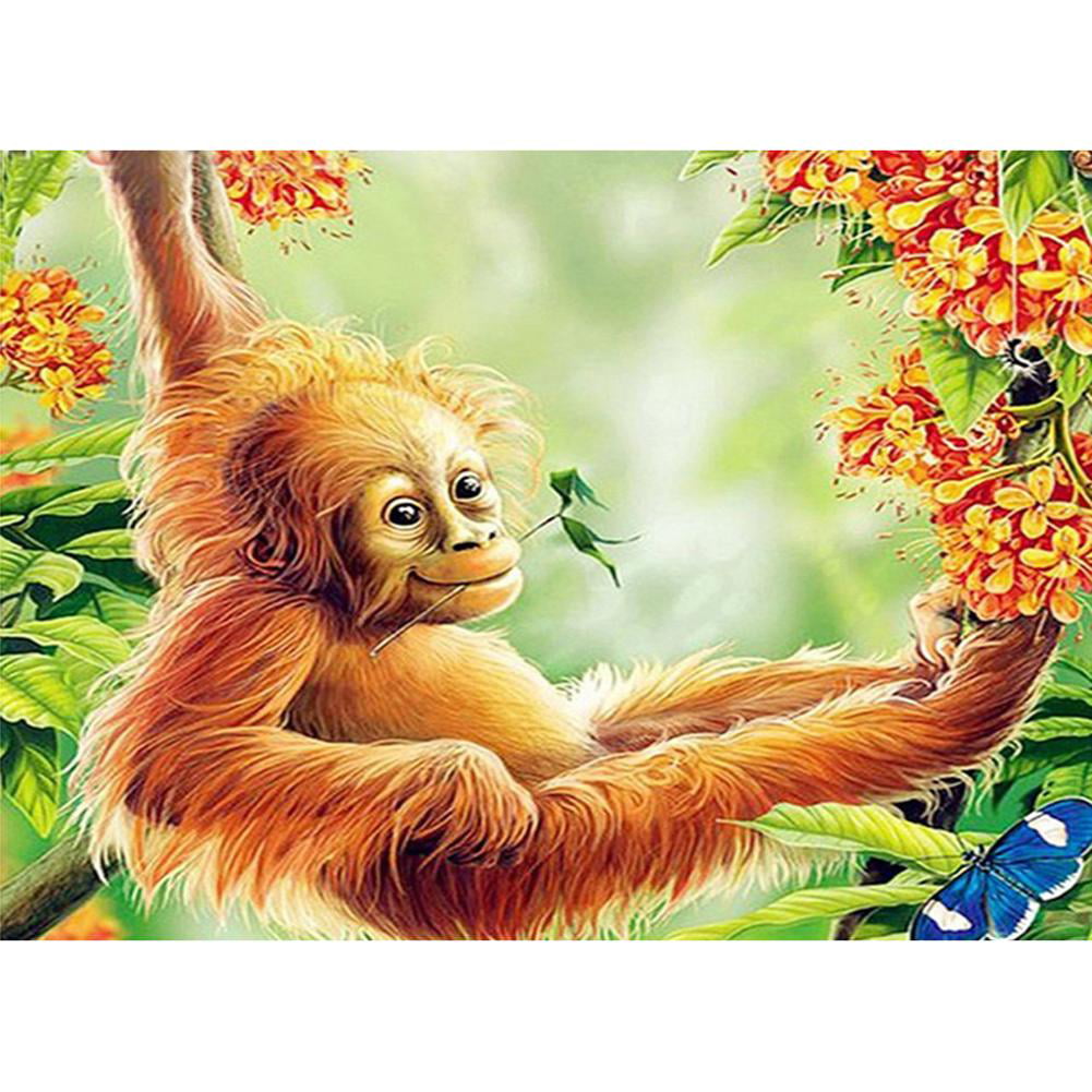 5D DIY Full Drill Diamond Painting Cute Monkey Cross Stitch Kits Art Wall Decors