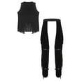 thumbnail image 2 of TTAO Mens 2Pcs Faux Suede Cowboy Clothes Carnival Fringe Vest Tops Rave Outfits with Tassel Assless Chaps Set Black L, 2 of 7