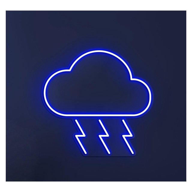 Letrero De Neón LED Con Forma Nube Relámpagos, Tormenta Eléctrica, Arte Pared, Clima Tormentoso, Decoración Habitación Para Niños 40cm