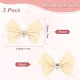 thumbnail image 3 of 2-Pack Bow Shoe Clips, Satin Elegant Detachable Buckle Bridal Heels Accessories with Pearl Rhinestone for Wedding, 3 of 5