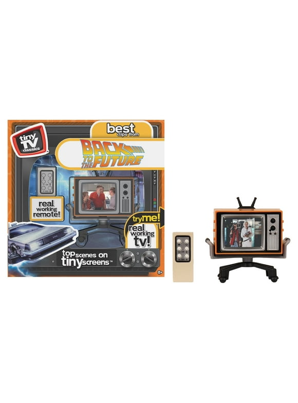 NEW FALL '21 - Tiny TV Classics - Back to the Future Edition- Newest Collectible from Basic Fun - Watch top Back to the Future original movie scenes on a real-working Tiny TV (with working remote)!