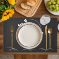 thumbnail image 4 of Black Modern Placemats Set of 12, Farmhouse Rabbit Abstract Art Placemats for Dining Table, Place Mats for Kitchen Tabletop, Waterproof Wipeable Dining Table Mats Set, 4 of 9