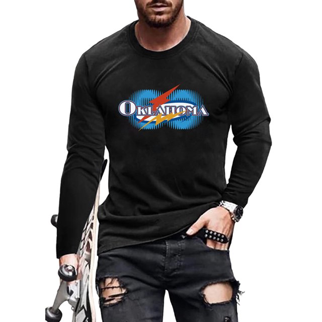 UKAP Hommes T-Shirt Col Rond Tops Manches Longues en Vrac Pull de Chute 02 5XL