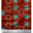 thumbnail image 1 of Soimoi Red Poly Georgette Fabric Sun Mandala Print Sewing Fabric Yard 52 Inch Wide, 1 of 5