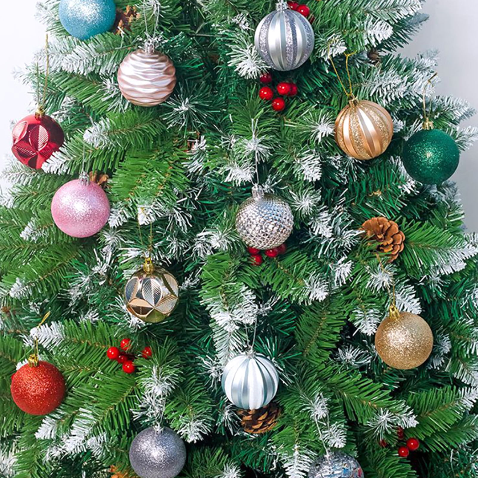 12X Christmas Tree Balls Baubles Glitter Hanging Xmas Party Ornament Home Decor 