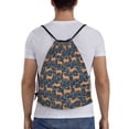 thumbnail image 2 of Kdxio Reindeer Print Drawstring Backpack Bag,Waterproof Draw String Back Sack, Gym Drawstring Bags Swim Bag For Unisex, 2 of 9