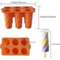 thumbnail image 2 of Moldes de paletas con tapas y palitos de madera, molde de silicona para hacer hels de 10 cavidades, fabricante de hielo de fácil liberación (naranja), 2 of 3