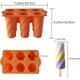 thumbnail image 2 of Moldes de paletas con tapas y palitos de madera, molde de silicona para hacer hels de 10 cavidades, fabricante de hielo de fácil liberación (naranja), 2 of 3