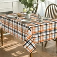 thumbnail image 3 of Halloween Tablecloth 60x84 Inch Rectangular, Fall Orange Buffalo Plaid Washable Table Cover for Party Picnic Dinner Decor, 3 of 6