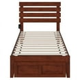 thumbnail image 4 of AFI Oxford 14" Twin Wood Platform Bed Frame with Foot Drawer Storage, Walnut, 4 of 6