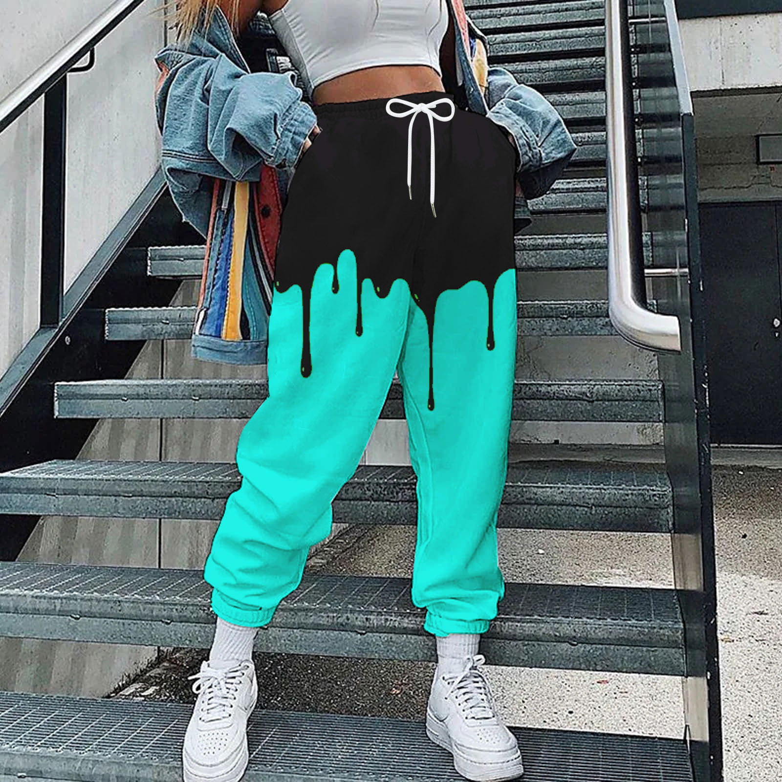 2021 Winter Thick Pants Women Stacked Sweatpants Cotton Jogger