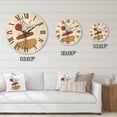 thumbnail image 4 of Designart 'Abstract Flowers Plants With Elementary Shapes II' Modern Wood Wall Clock, 4 of 5