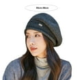 thumbnail image 6 of Eoperou Women Winter Beret Hat Elastic Knit Solid Color Soft Warm Thick Windproof Decorative French Artist Painter Hat Vintage Elegant Cap Lady Headwear, 6 of 8